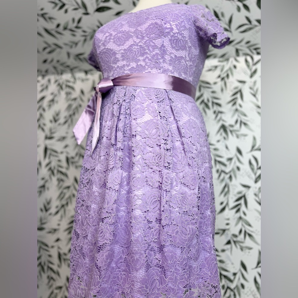 Retro Vintage Style Lace Lilac MOB Bridesmaid Wedding Classic Size L (12) New #4 - Picture 11 of 16